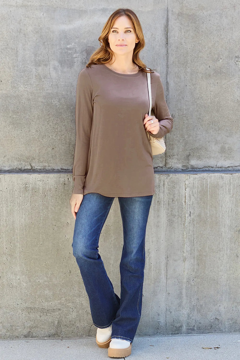 Basic Bae Full Size Round Neck Long Sleeve Top - LoveNest Treasures