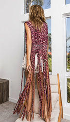 BiBi Fringe Detail Leopard Vest with Star Stud - LoveNest Treasures