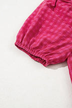 SYNZ Gingham Check Bubble Sleeve Ruffled Maxi Dress - LoveNest Treasures