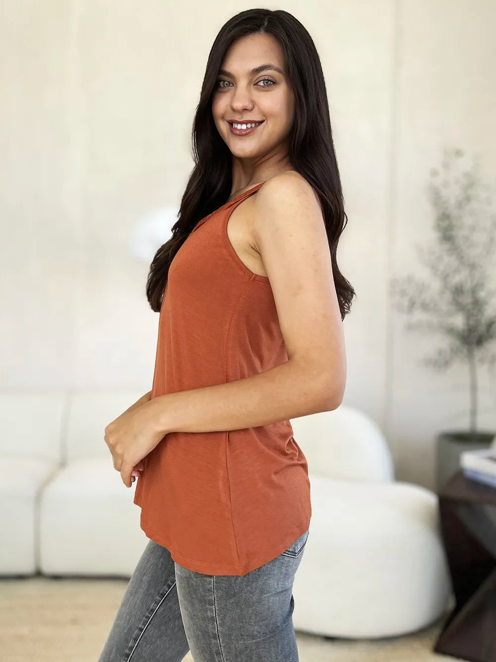 Basic Bae Full Size Lace Detail V-Neck Cutout Cami - LoveNest Treasures