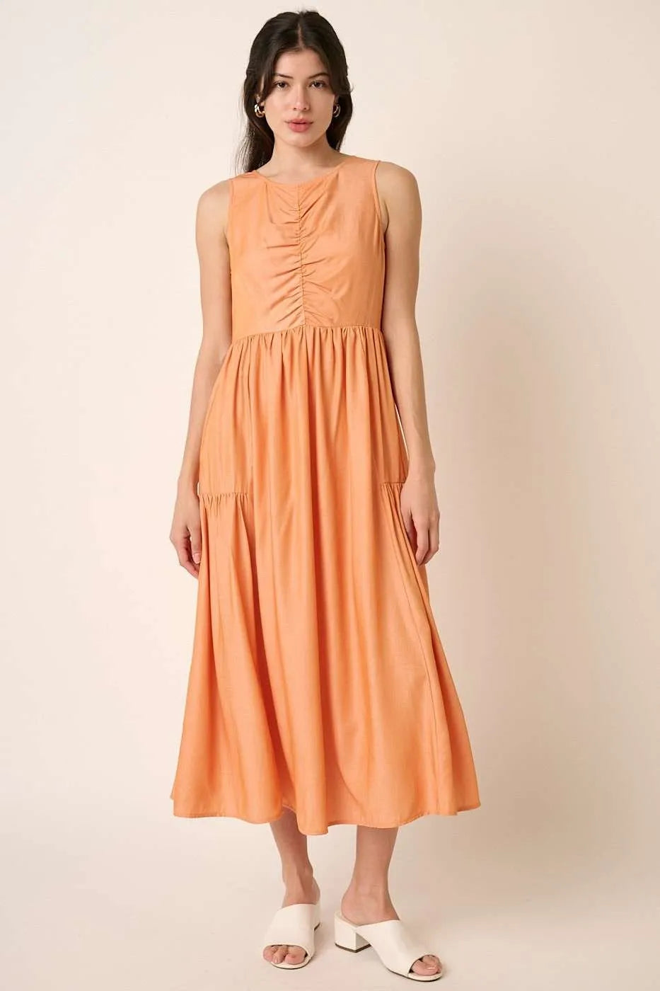 Mittoshop Ruched Detail Sleeveless Midi Dress - LoveNest Treasures