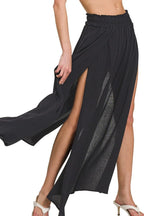 Zenana Woven Crinkle Gauze Long Skirts - LoveNest Treasures