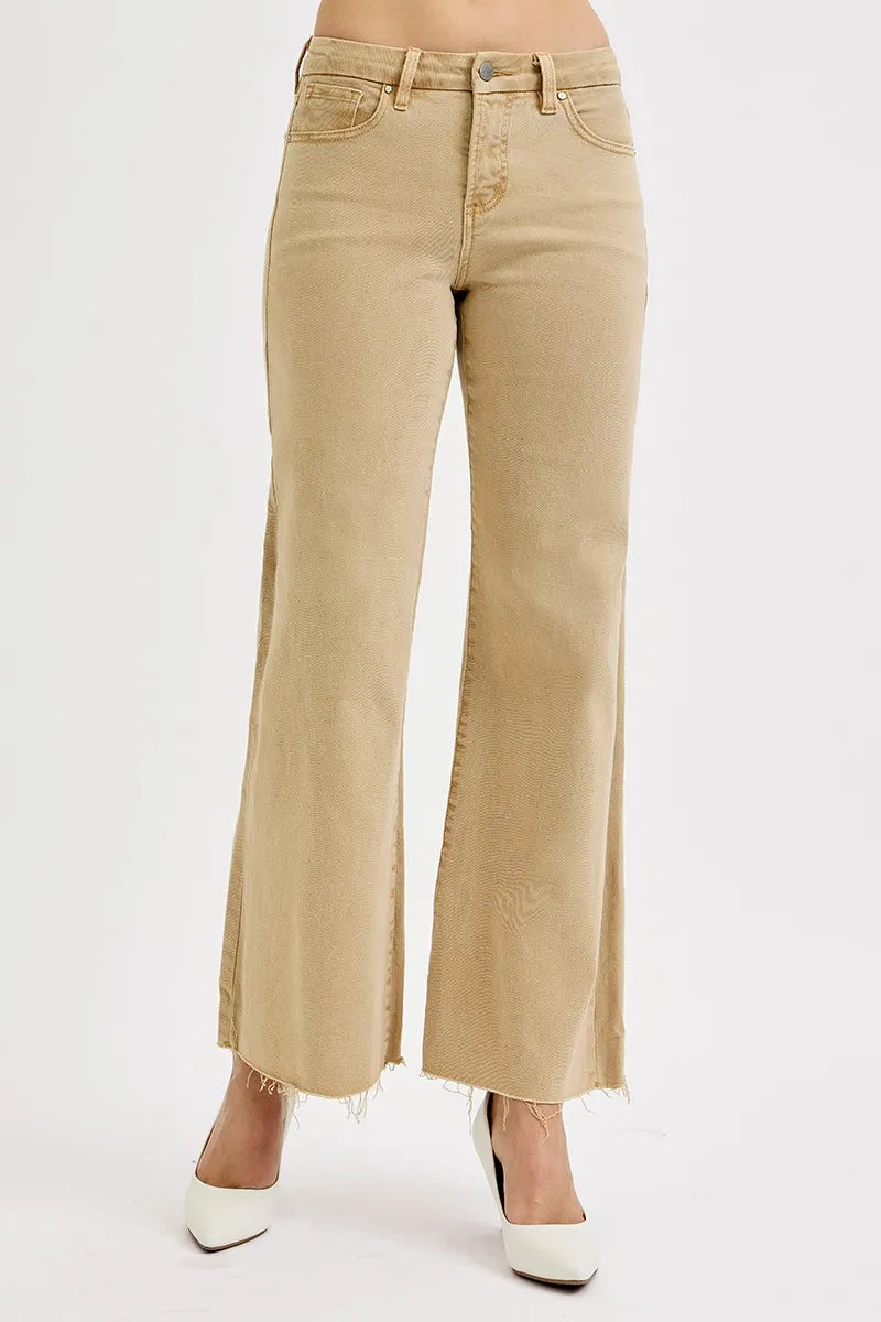 RISEN Full Size Raw Hem Wide Leg Jeans Plus Size - LoveNest Treasures