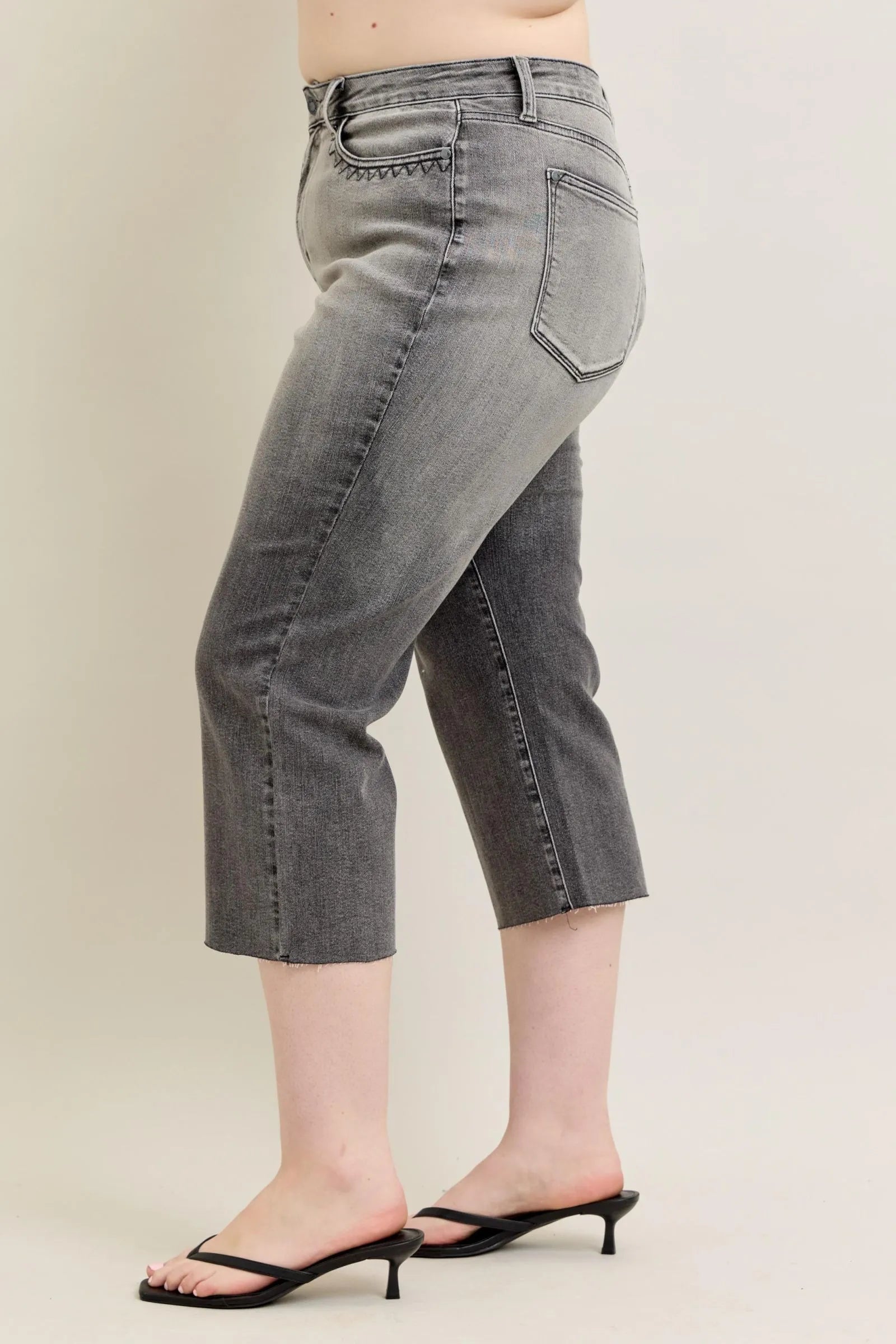 Judy Blue Full Size Wide Leg Capris Jeans Plus Size - LoveNest Treasures