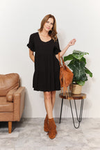 Mandy V-Neck Flounce Sleeve Tiered Dress - LoveNest Treasures