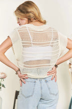 ADORA Drawstring Detail Crochet Top - LoveNest Treasures