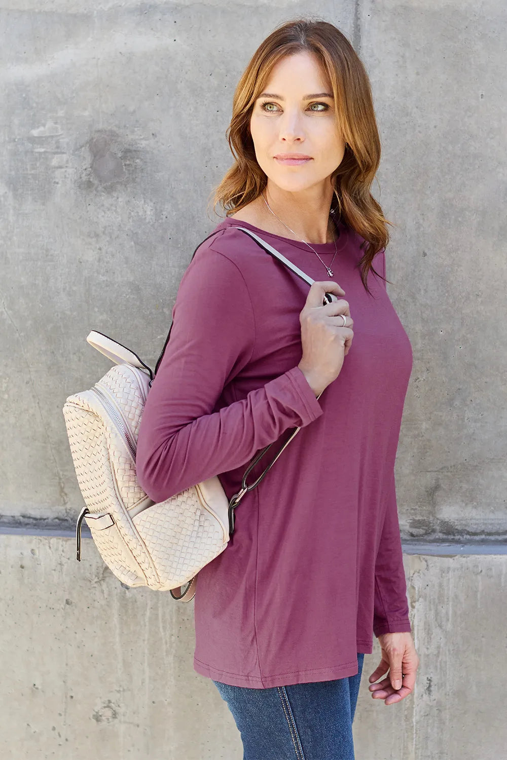 Basic Bae Full Size Round Neck Long Sleeve Top - LoveNest Treasures