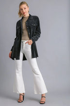 Umgee Raw Hem Button Down Denim Jacket with Chest Pockets - LoveNest Treasures