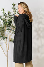 Basic Bae Full Size Hooded Sweater Cardigan - LoveNest Treasures