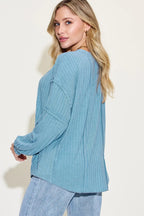 Basic Bae Full Size Ribbed Round Neck Long Sleeve T-Shirt - LoveNest Treasures