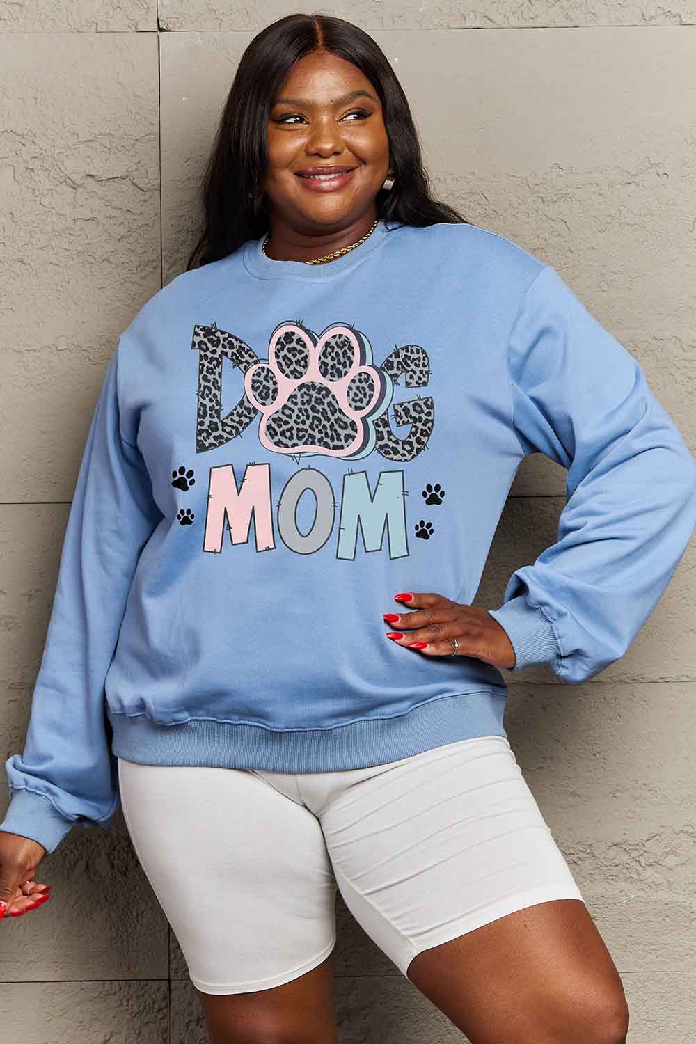 Simply Love Simply Love Full Size DOG MOM Graphic Sweatshirt - LoveNest Treasures