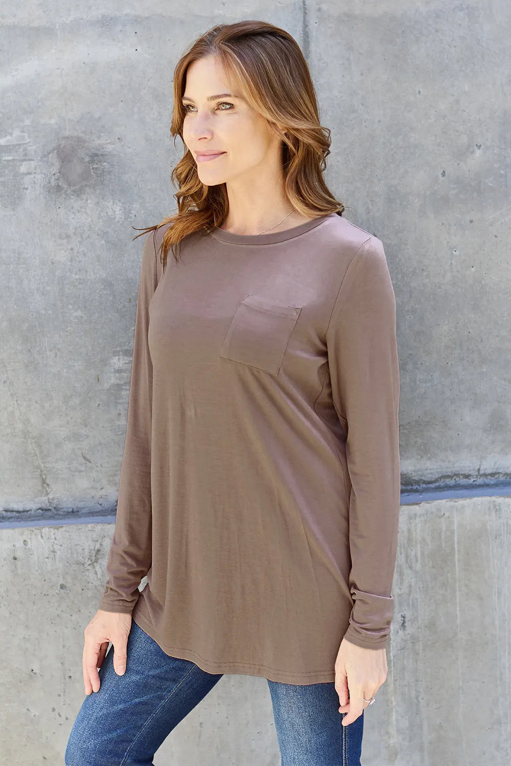 Basic Bae Full Size Round Neck Long Sleeve Top - LoveNest Treasures