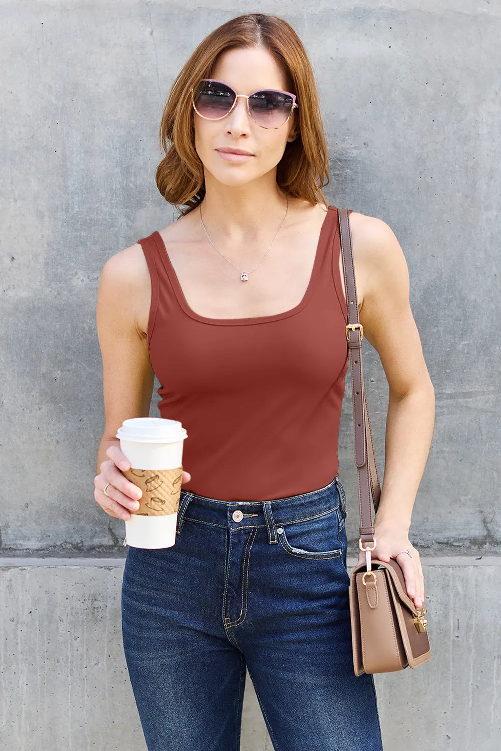 Basic Bae Full Size Square Neck Wide Strap Tank - LoveNest Treasures