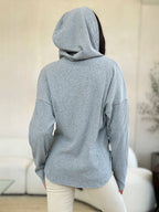 Culture Code Full Size Ribbed Zip Up Drawstring Hooded Jacket - LoveNest Treasures