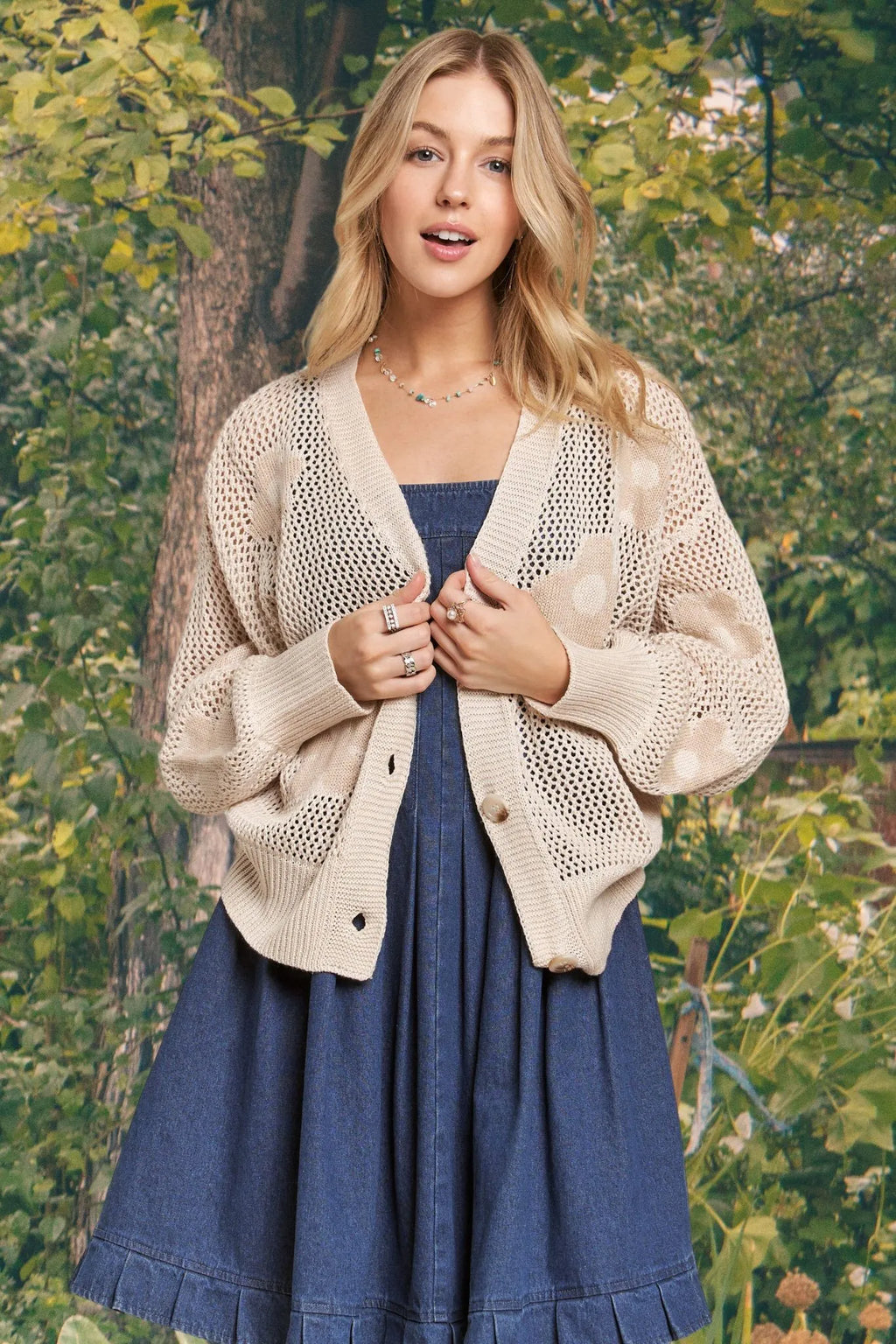 ADORA Full Size Lightweight Floral Sweater Cardigan Plus Size - LoveNest Treasures