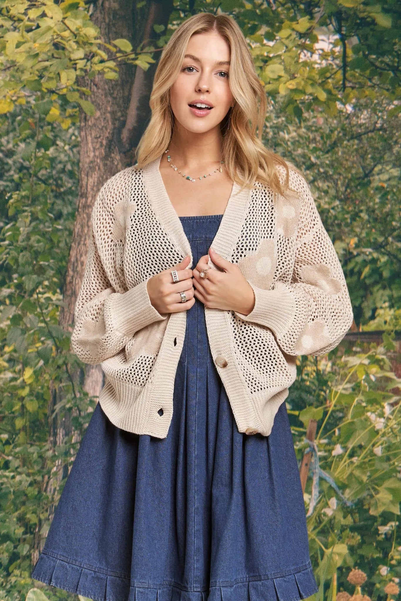 ADORA Full Size Lightweight Floral Sweater Cardigan Plus Size - LoveNest Treasures