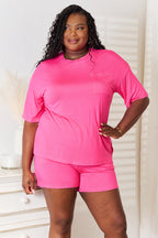 Basic Bae Full Size Soft Rayon Half Sleeve Top and Shorts Set - LoveNest Treasures