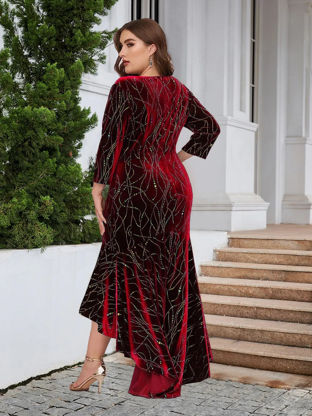 Plus Size Ruffle Hem High-Low Dress - LoveNest Treasures