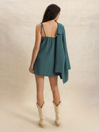 Tie Shoulder Mini Dress and Long Sleeve Top Set - LoveNest Treasures