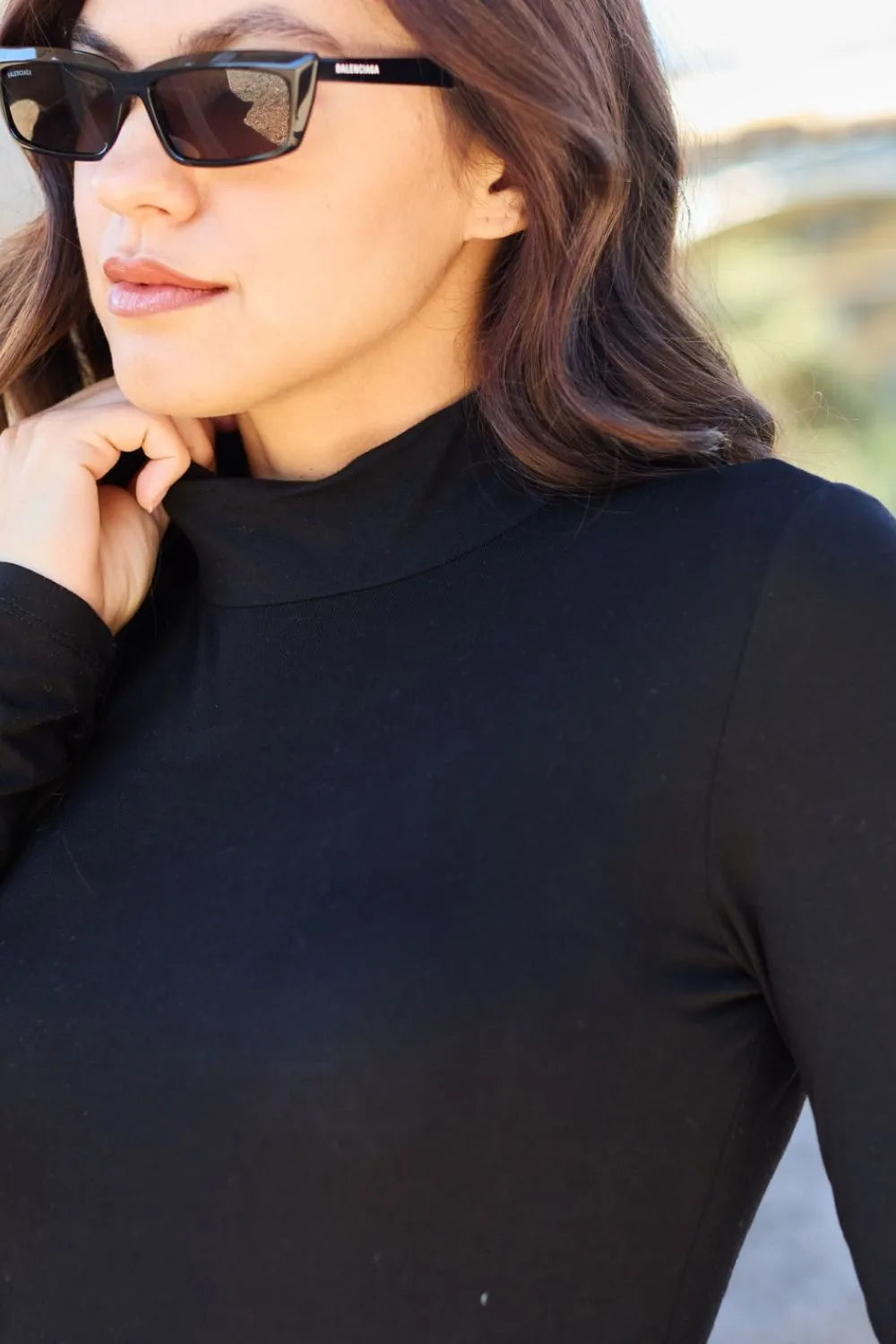 Basic Bae Full Size Mock Neck Long Sleeve Bodysuit - LoveNest Treasures