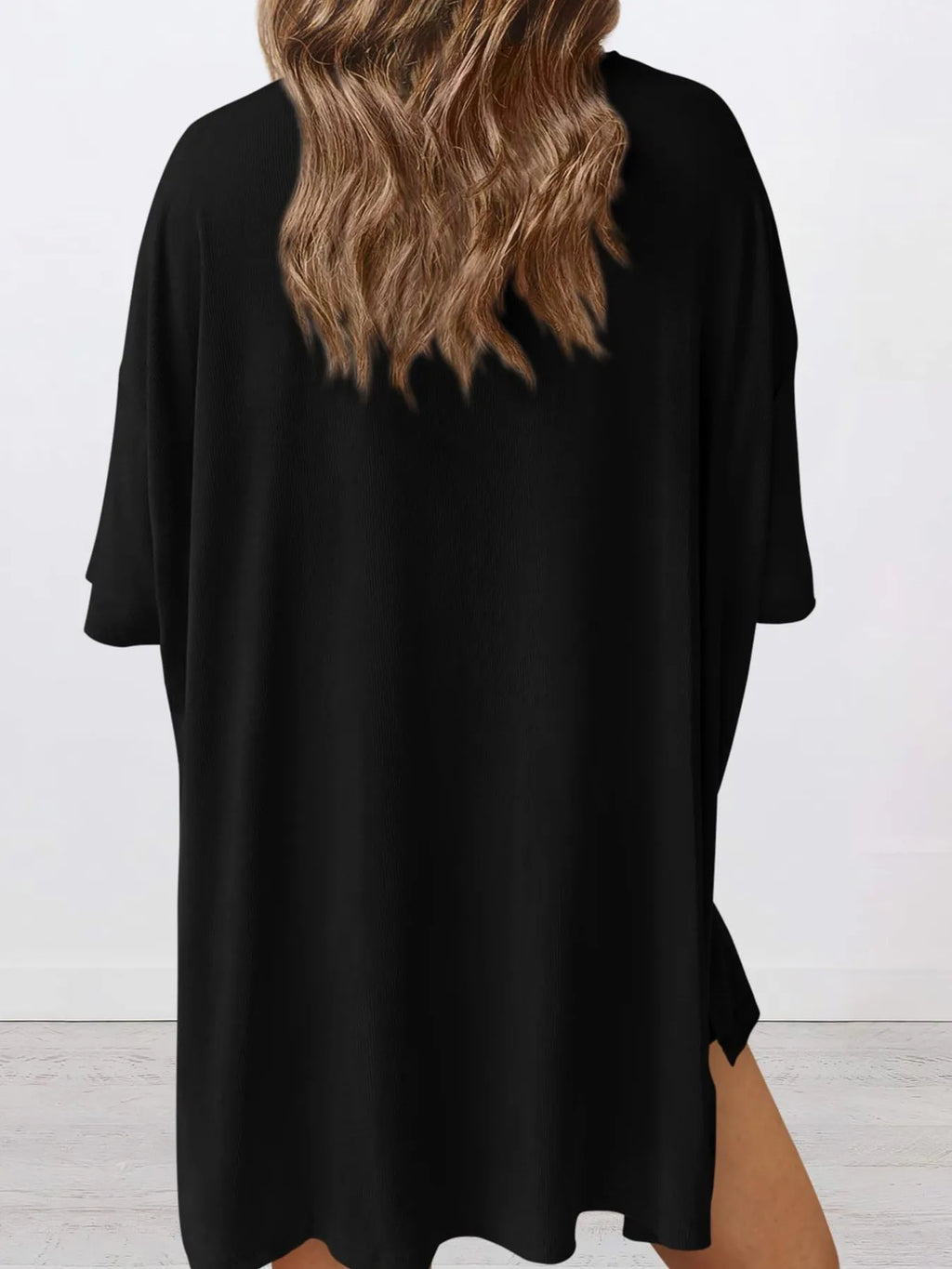 Full Size Oversized Round Neck Top and Shorts Set Plus Size - LoveNest Treasures