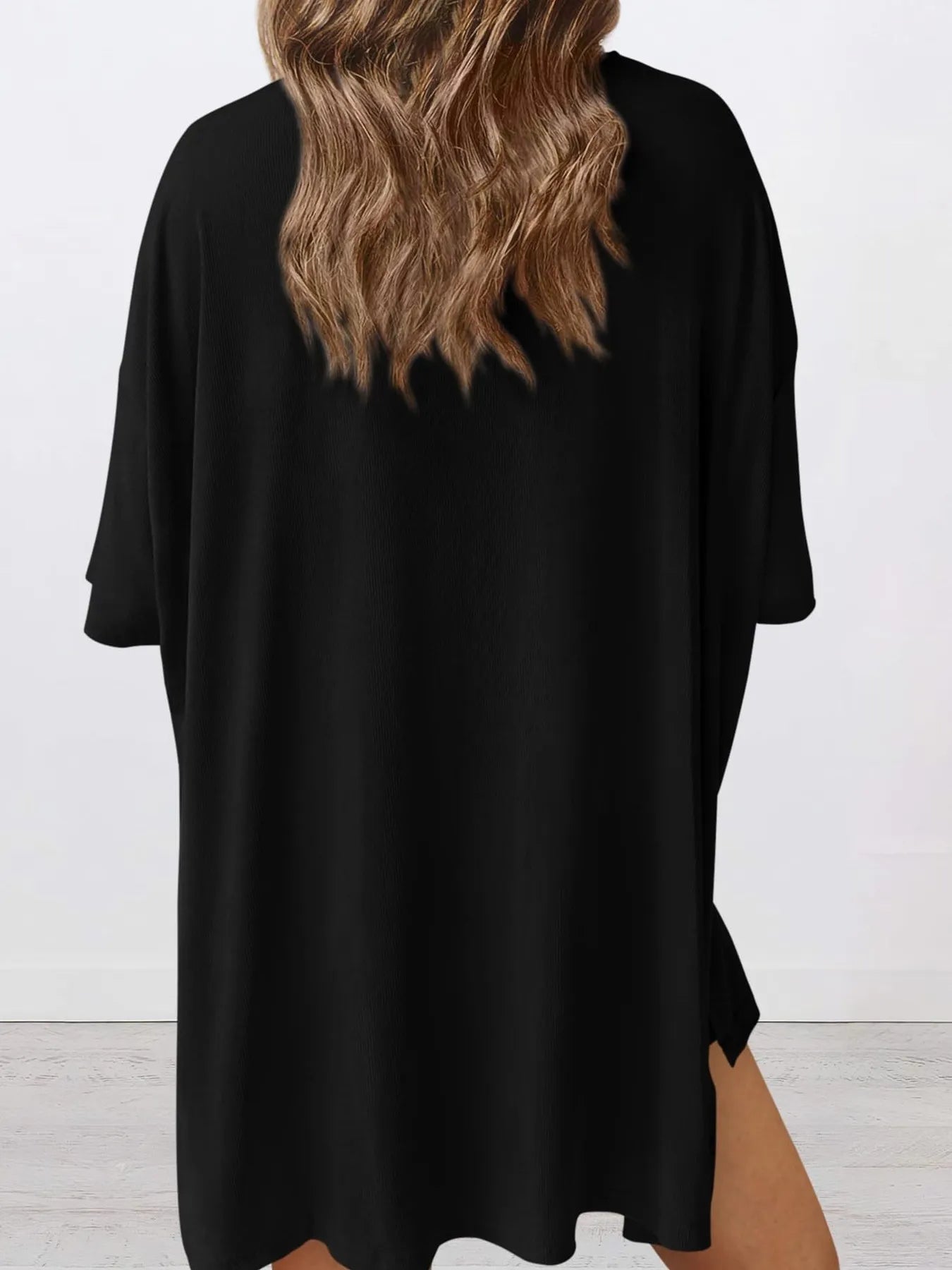 Full Size Oversized Round Neck Top and Shorts Set Plus Size - LoveNest Treasures
