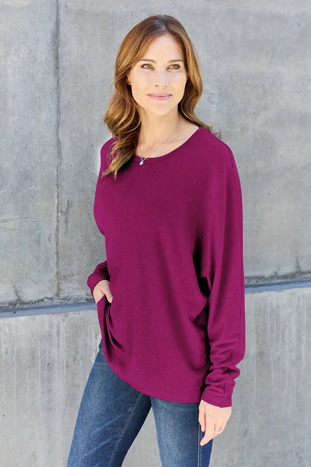Double Take Full Size Round Neck Long Sleeve T-Shirt - LoveNest Treasures
