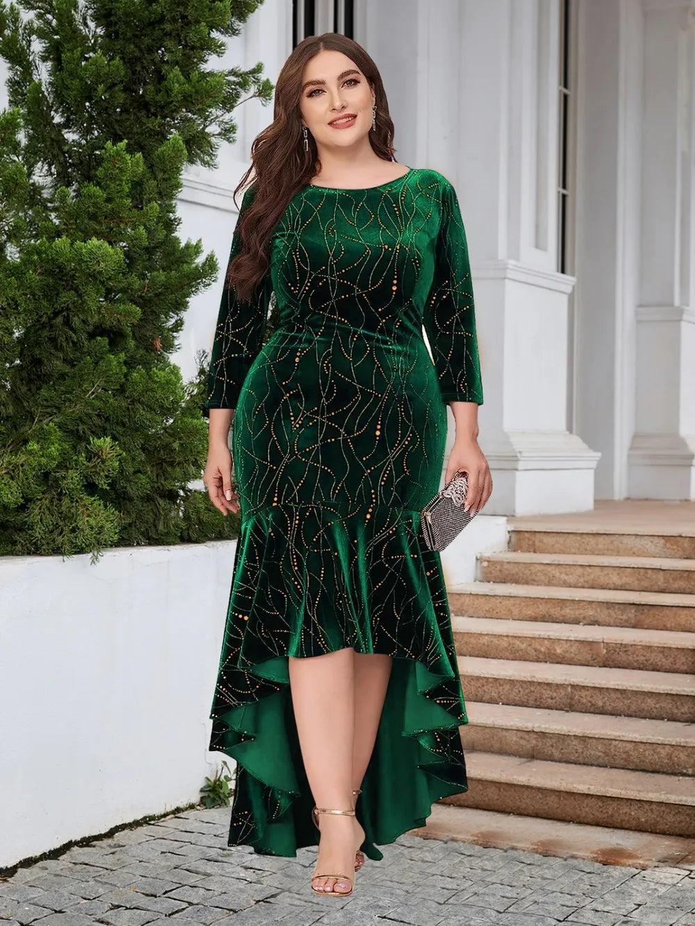 Plus Size Ruffle Hem High-Low Dress - LoveNest Treasures