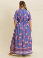 Plus Size Printed V-Neck Flutter Sleeve Dress - LoveNest Treasures