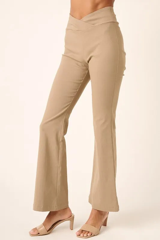 Mittoshop Surplice V Waist Flare Pants - LoveNest Treasures