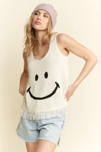 Jade By Jane Full Size Smiley Fringe Hem Tank Plus Size - LoveNest Treasures
