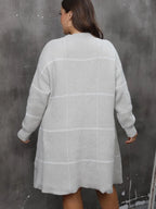 Plus Size Round Neck Long Sleeve Sweater Dress - LoveNest Treasures