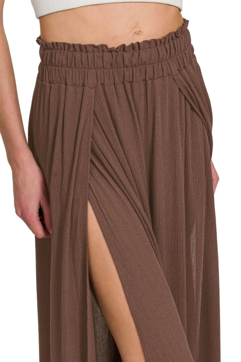 Zenana Woven Crinkle Gauze Long Skirts - LoveNest Treasures