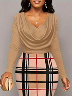 Plus Size Plaid Long Sleeve Mini Dress - LoveNest Treasures