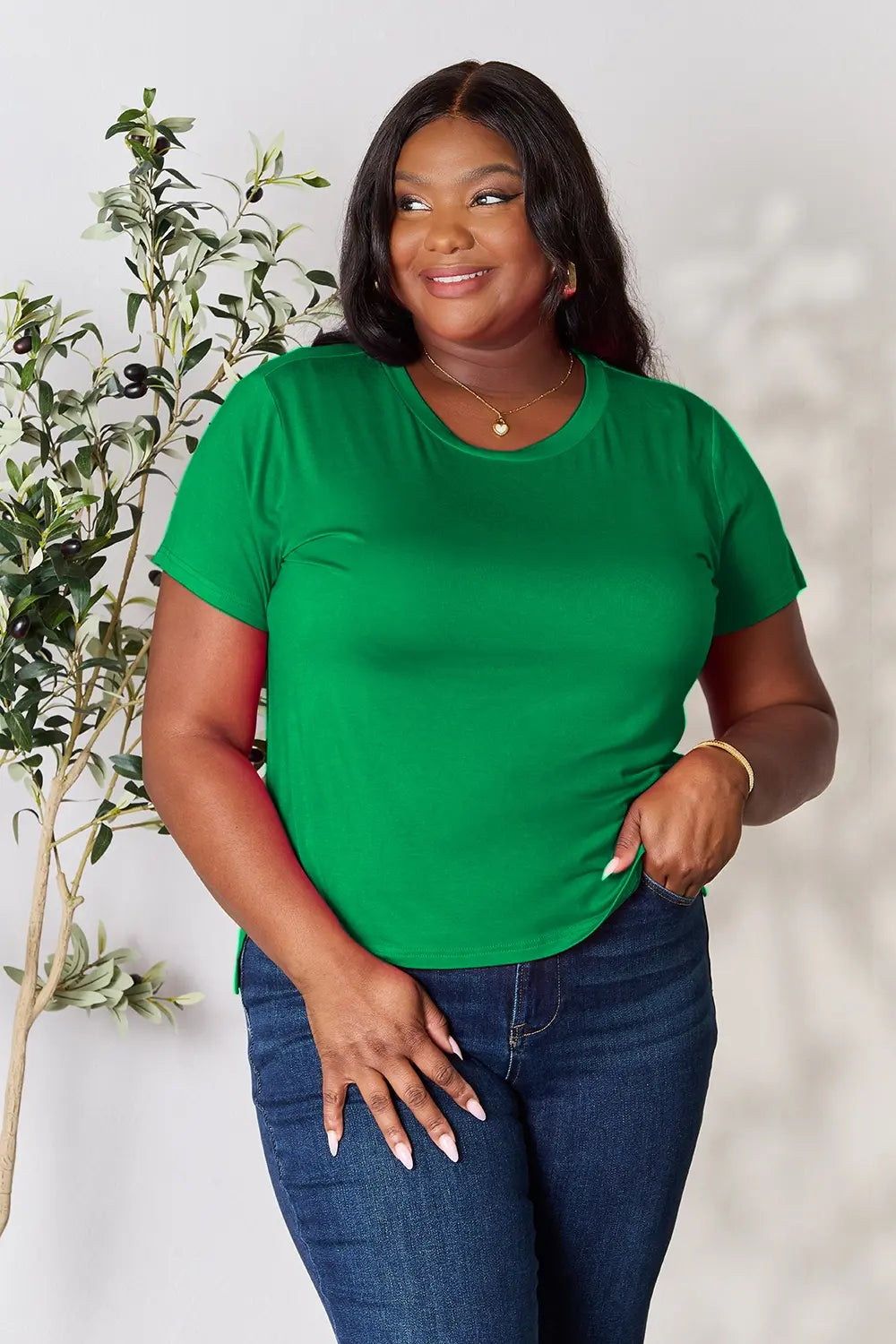 Basic Bae Full Size Round Neck Short Sleeve T-Shirt - LoveNest Treasures