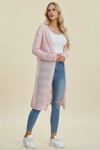 Double Take Full Size Open Front Longline Cardigan - LoveNest Treasures