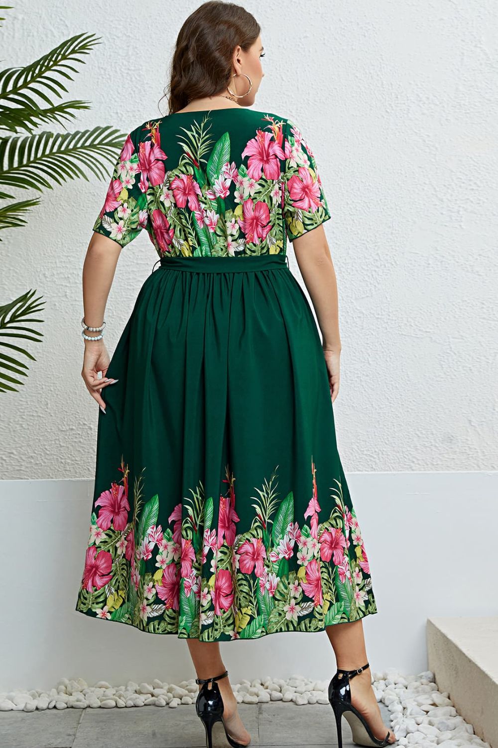 Honey Floral Tie-Waist Round Neck Dress - LoveNest Treasures