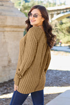 Basic Bae Full Size Ribbed Round Neck Long Sleeve Knit Top - LoveNest Treasures