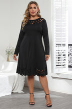 Long Sleeve Cutout Detail Dress - LoveNest Treasures