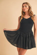 Aemi+Co Frill Sleeveless Drop Waist Mini Dress - LoveNest Treasures