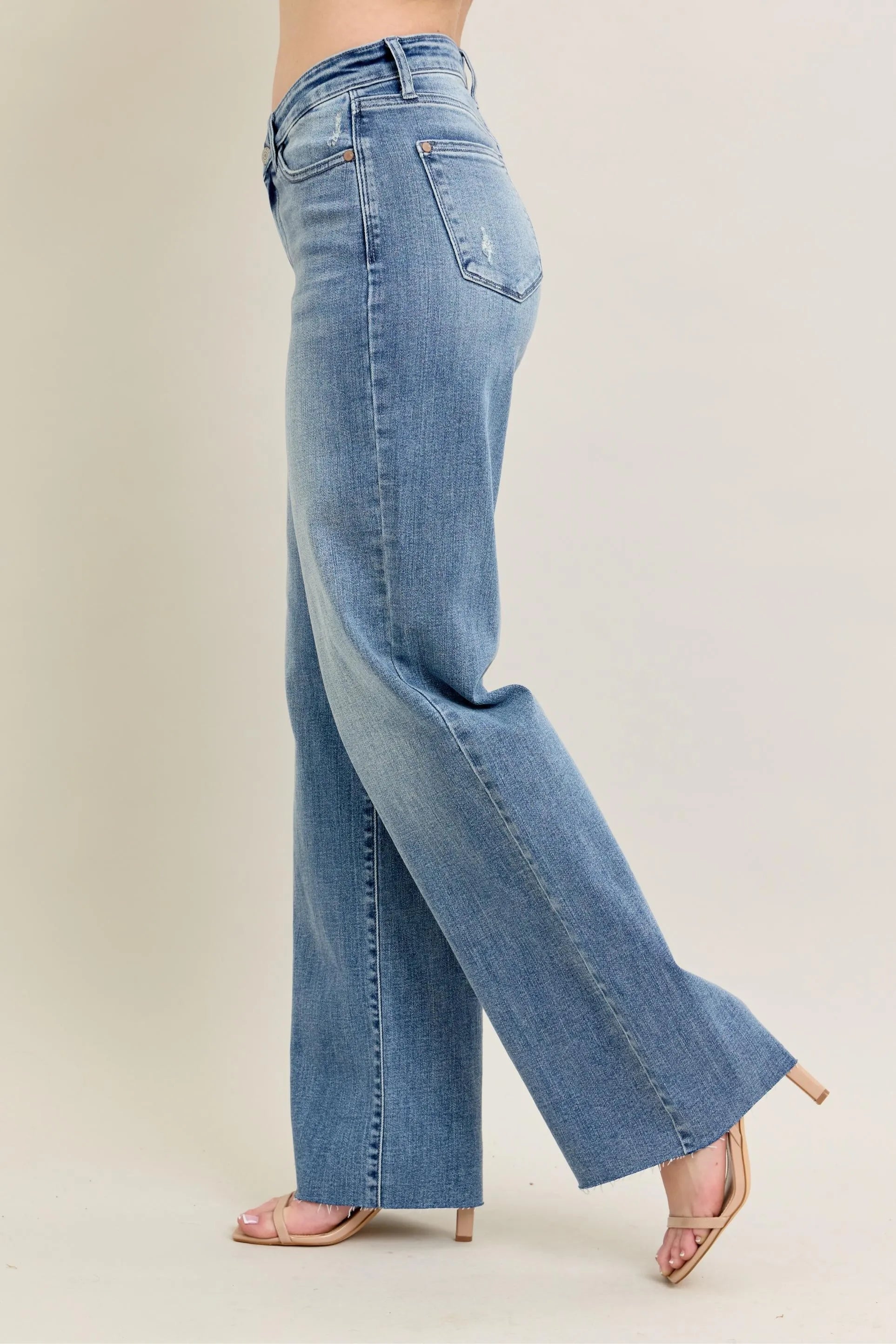 Judy Blue Full Size V - Front Baggy Jeans Plus Size - LoveNest Treasures