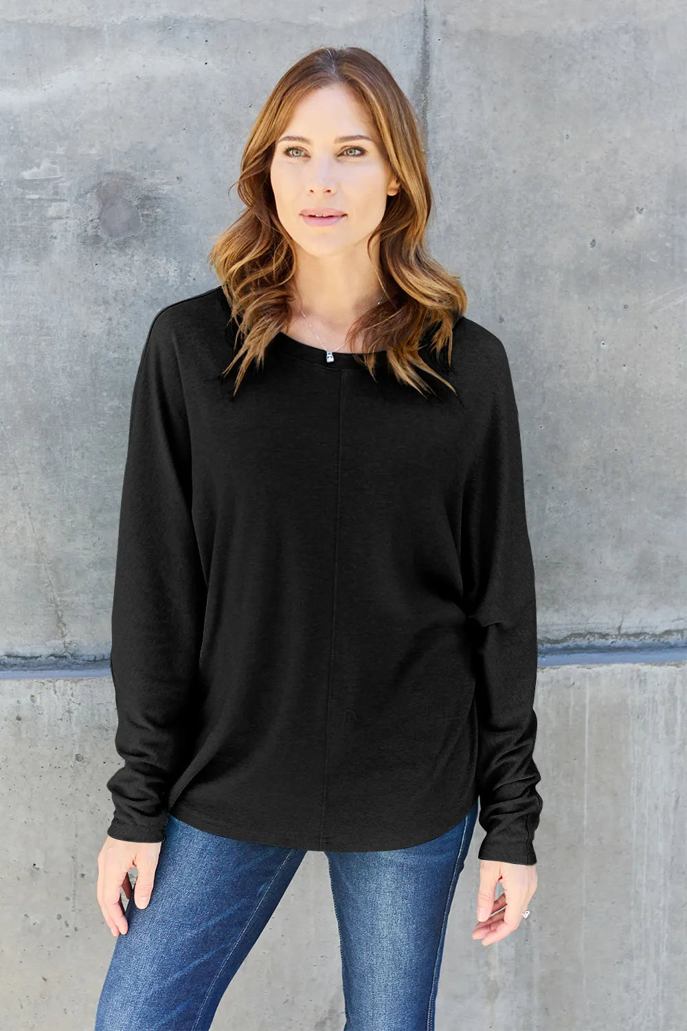 Double Take Full Size Round Neck Long Sleeve T-Shirt - LoveNest Treasures
