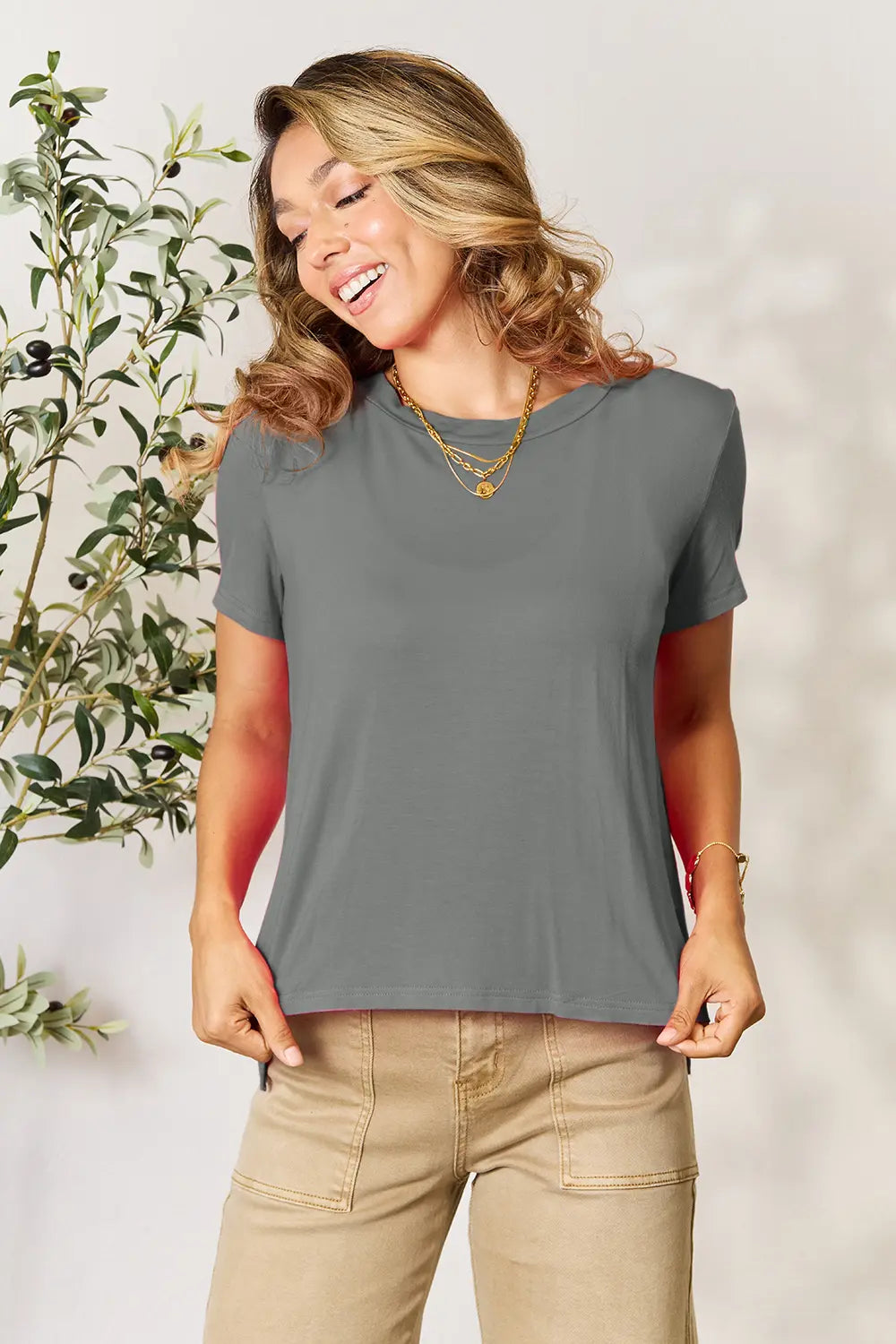 Basic Bae Full Size Round Neck Short Sleeve T-Shirt - LoveNest Treasures