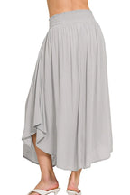Zenana Woven Crinkle Smocked Waist Maxi Skirt W Pockets - LoveNest Treasures