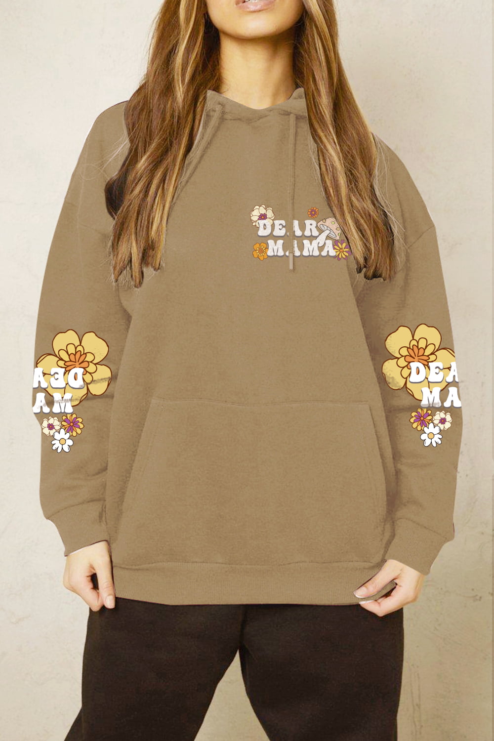 Simply Love Simply Love Full Size DEAR MAMA Flower Graphic Hoodie - LoveNest Treasures