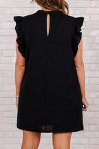 Plus Size Ruffled Round Neck Cap Sleeve Mini Dress - LoveNest Treasures