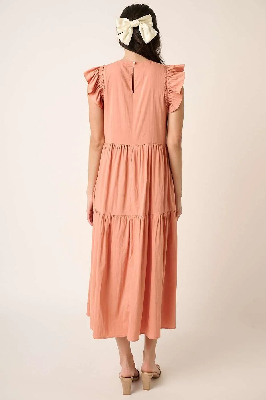 Mittoshop Ruffle Short Sleeve Tiered Maxi Dress - LoveNest Treasures