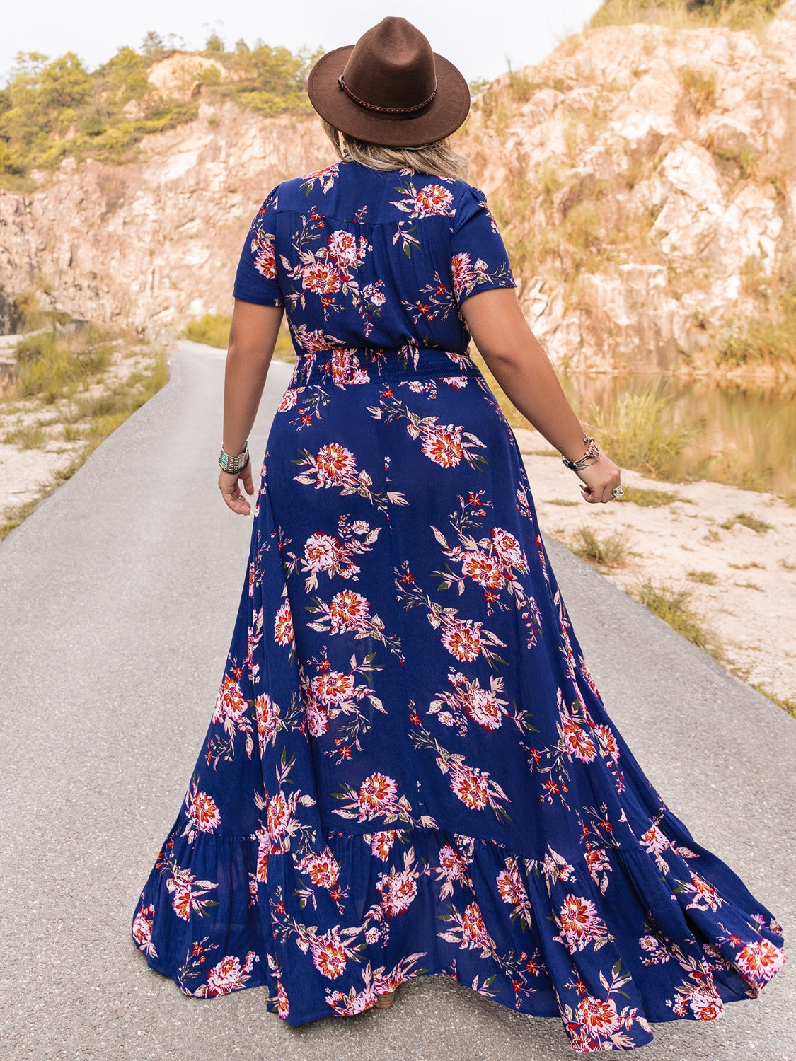 Plus Size V-Neck Maxi Dress - LoveNest Treasures