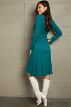 GeeGee Full Size Chevron Upper Bodycon Midi Dress - LoveNest Treasures