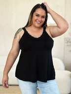 Basic Bae Full Size Lace Detail V-Neck Cutout Cami - LoveNest Treasures